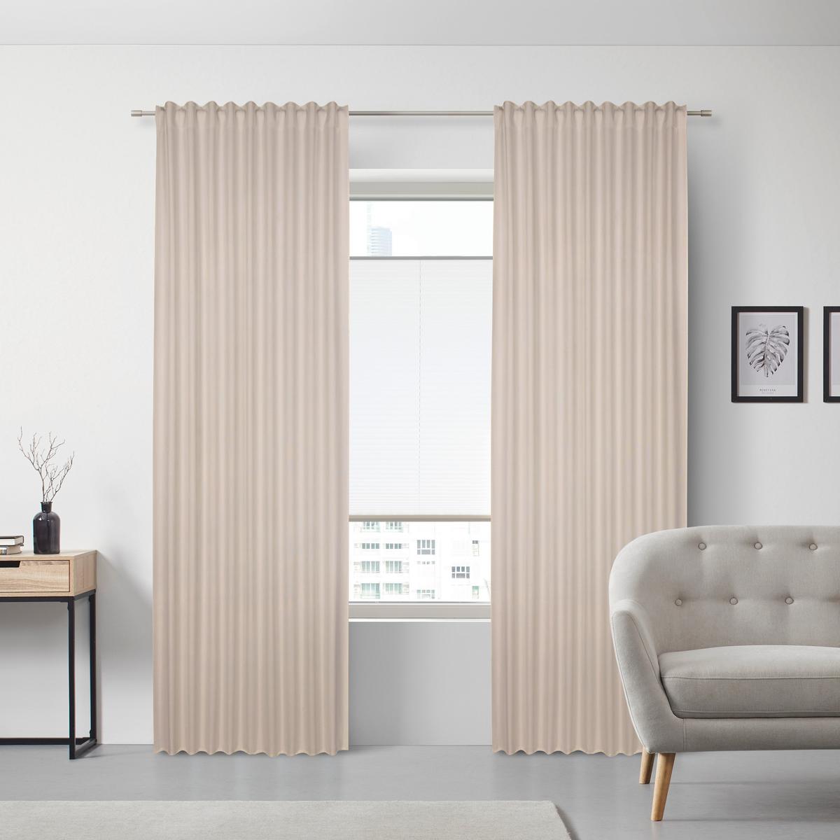 Fertigvorhang Ulrich ca. 135x245cm - Sandfarben, Textil (135/245cm) - Modern Living