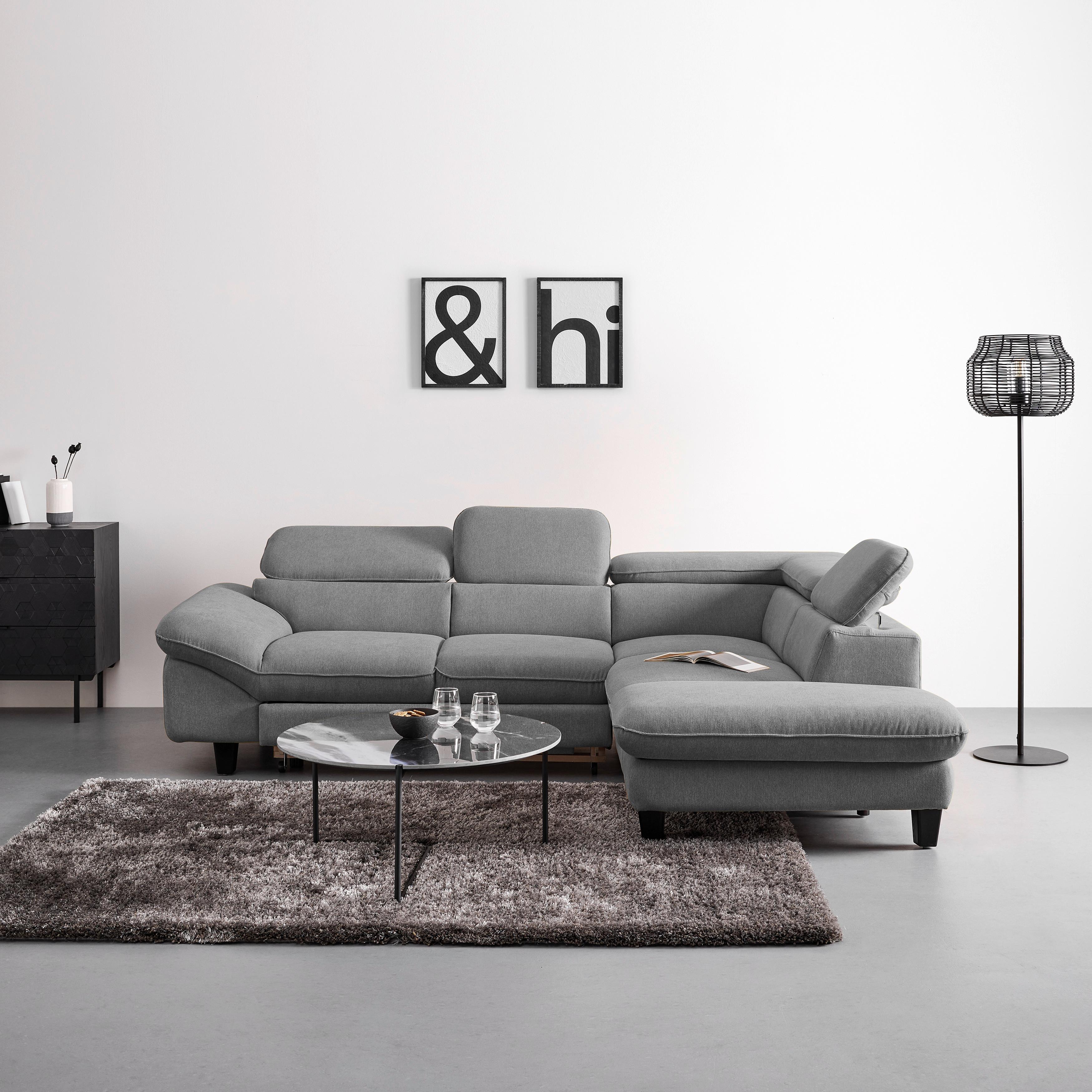 Sjedeća Garnitura Pilot - siva, Modern, tekstil/drvo (266/73/108-214cm) - Bessagi Home