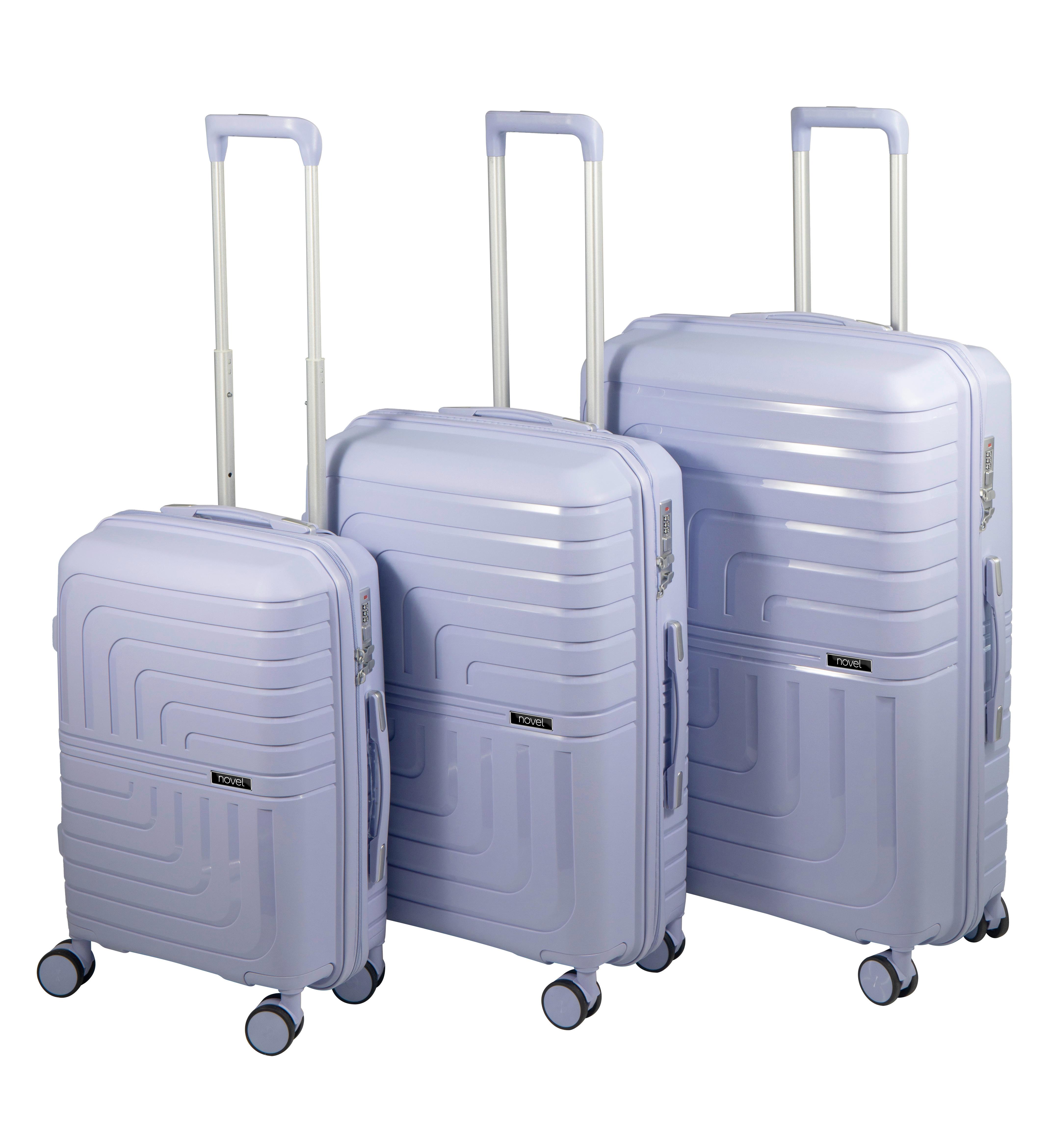 ZESTAW WALIZEK PODRÓŻNYCH LTS-187106 - liliowy, Basics, tworzywo sztuczne/metal - Novel