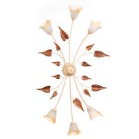 Deckenleuchte Vanda Weiß/Beige max. 6 Watt - Beige/Weiß, ROMANTIK / LANDHAUS, Glas/Metall (65/40/125cm)