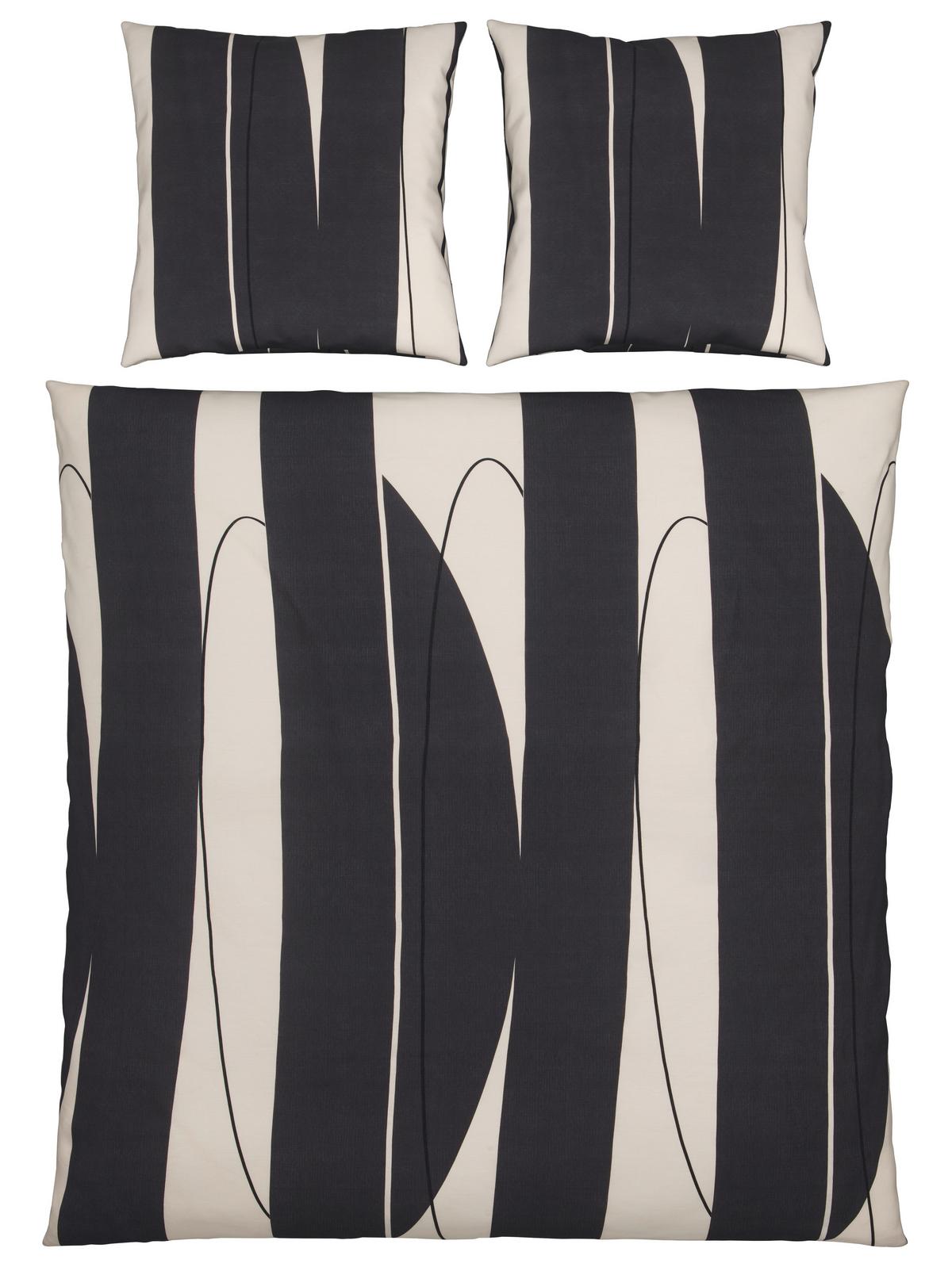 Bettwäsche Abstract XXL Schwarz/Weiß ca. 200x200cm - Schwarz/Weiß, MODERN, Textil (200/200cm) - Modern Living