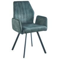 Naslanjač Johanna 2, Temno Zelena, Žamet - črna/temno zelena, Trendi, kovina/tekstil (57/90/60cm)