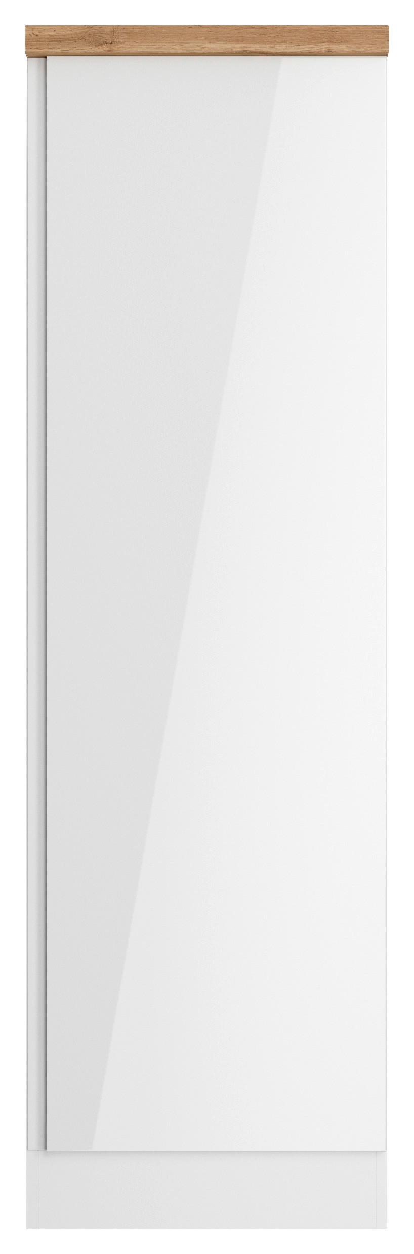 Apothekenschrank Monza ca. 50x166 cm Weiß/Eiche - Weiß Hochglanz/Eiche Wotan, LIFESTYLE, Holzwerkstoff (50/166/60cm) - Held
