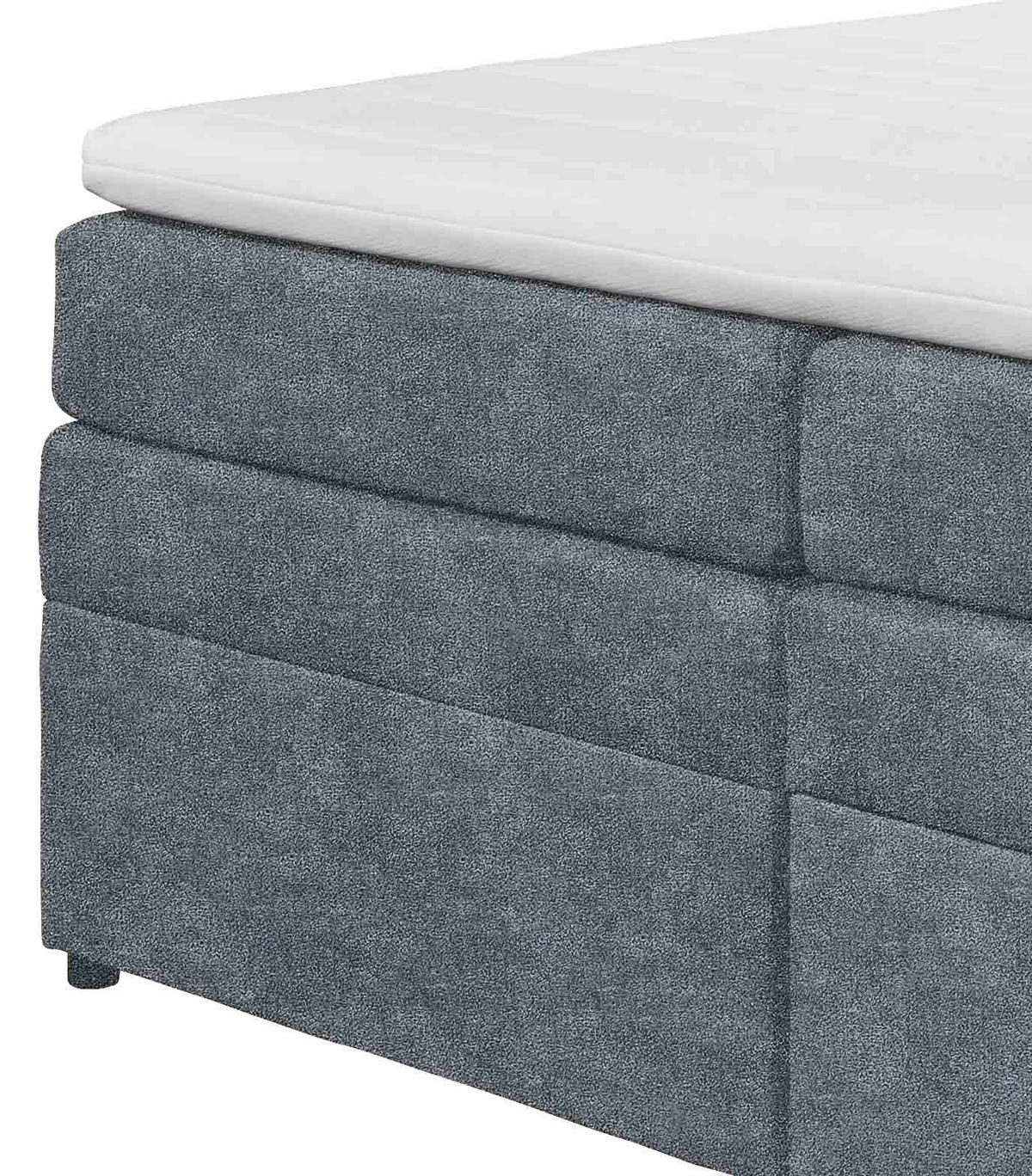 Boxspringbett Tacoma 3 inkl. Topper ca. 180x200cm Anthrazit - Anthrazit, KONVENTIONELL, Kunststoff/Textil (180/200cm) - MID.YOU