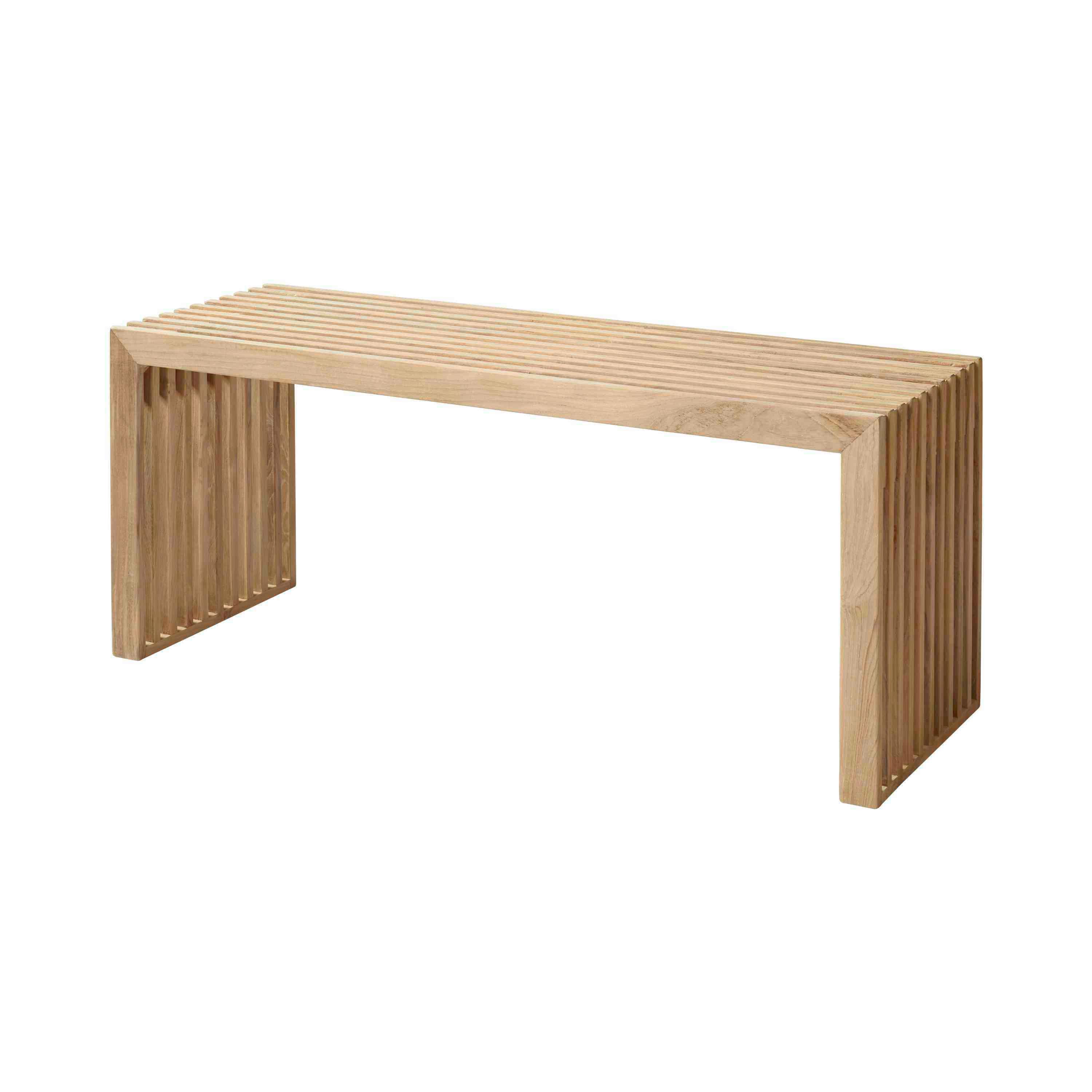 SITZBANK RIB - Teakfarben, KONVENTIONELL, Holz (104/43/35cm) - MID.YOU