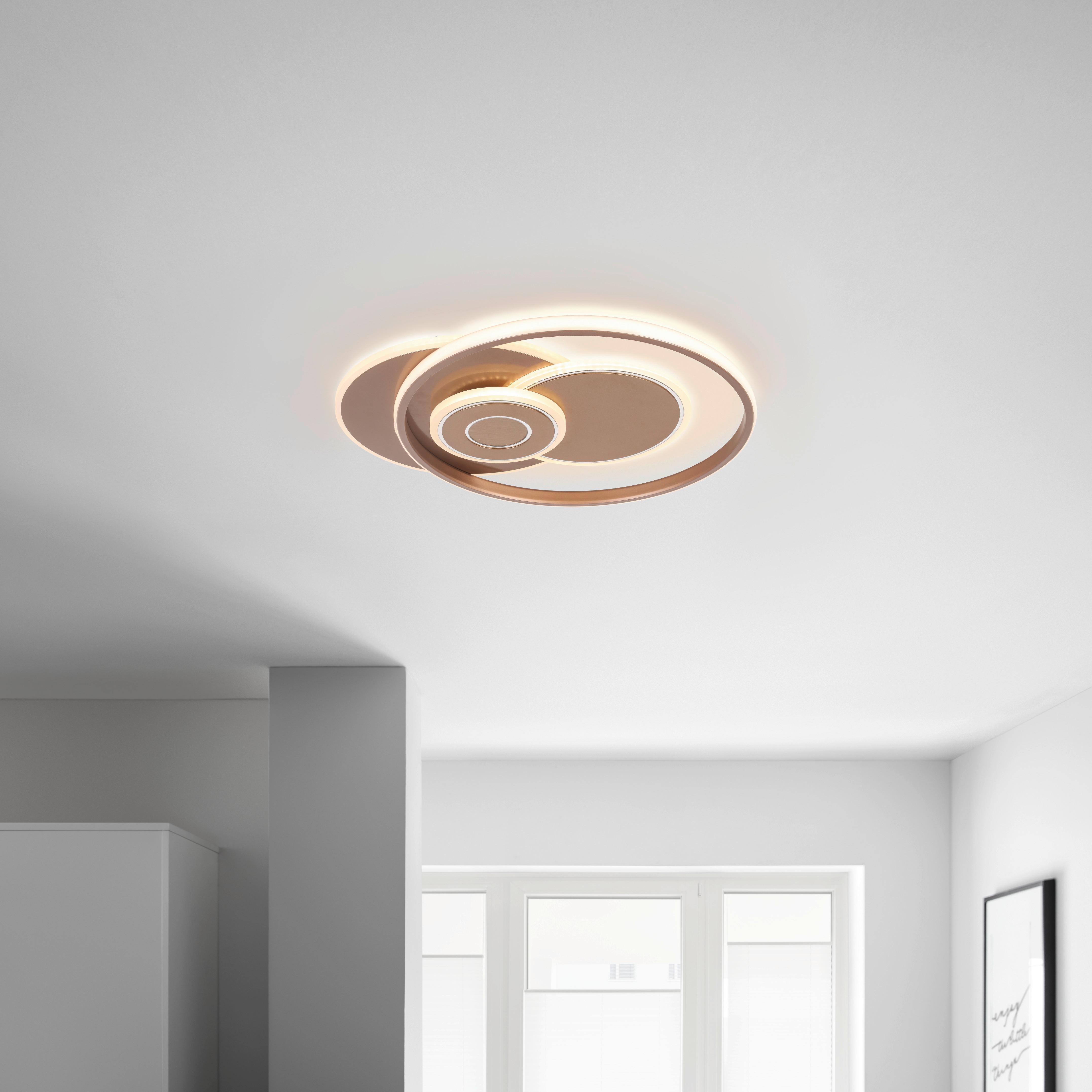 LEDPLAFONDLAMP MARLIN - Cappuccino, Modern, Kunststof/Metaal (50/42/5,5cm) - Mömax