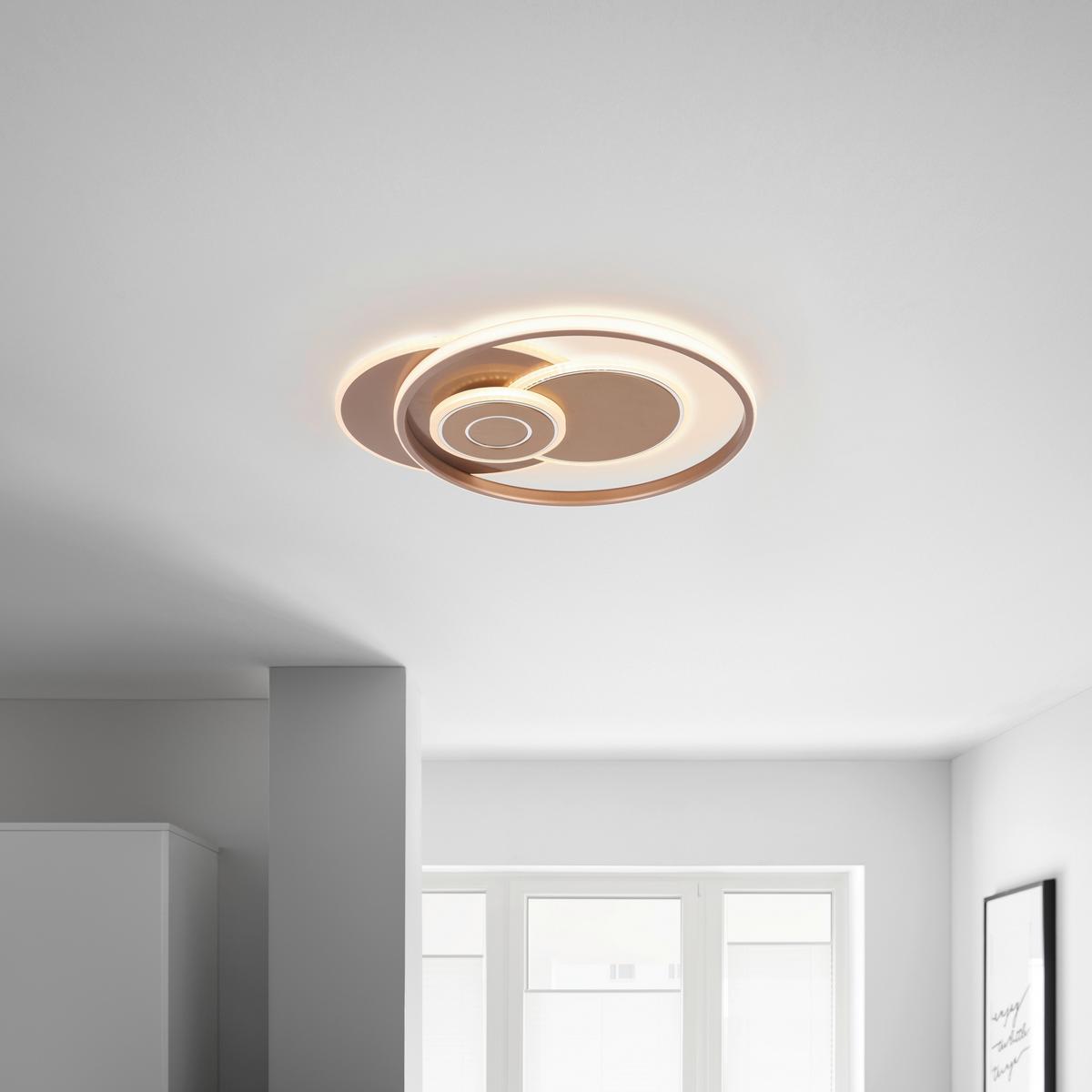 LED Mennyezeti Lámpa Marlin - cappuccino, Modern, műanyag/fém (50/42/5,5cm) - Premium Living