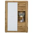 Highboard Weiß/Eichefarben - Eichefarben/Silberfarben, KONVENTIONELL, Glas/Holzwerkstoff (91/127/35cm) - Modern Living Highboard Weiß/Eichefarben - Eichefarben/Silberfarben, KONVENTIONELL, Glas/Holzwerkstoff (91/127/35cm) - Modern Living