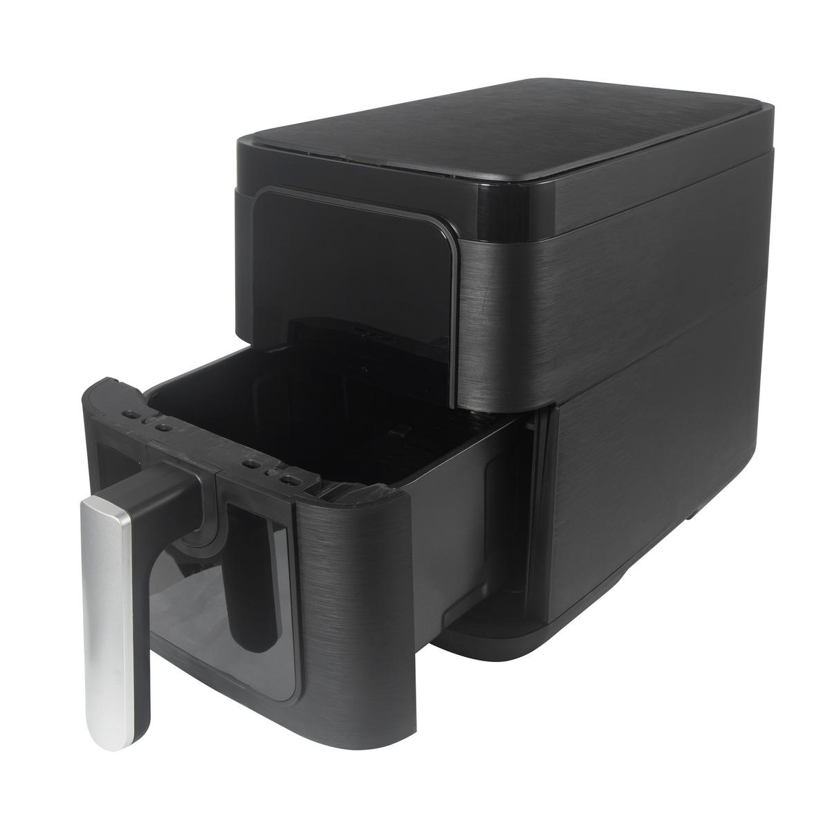Heißluftfritteuse Schwarz max. 1500 Watt - Schwarz, Trend, Glas/Kunststoff (22,7/45/28,3cm)