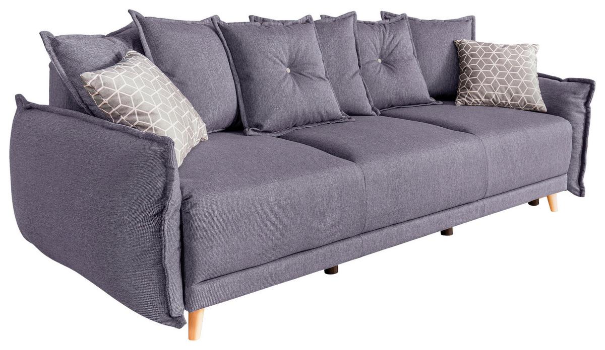 canapé-lit ´LAZY LUKKA HELLGRAU ´ - couleur de pin/gris clair, Basics, textile/bois (230/80/100cm) - MID.YOU