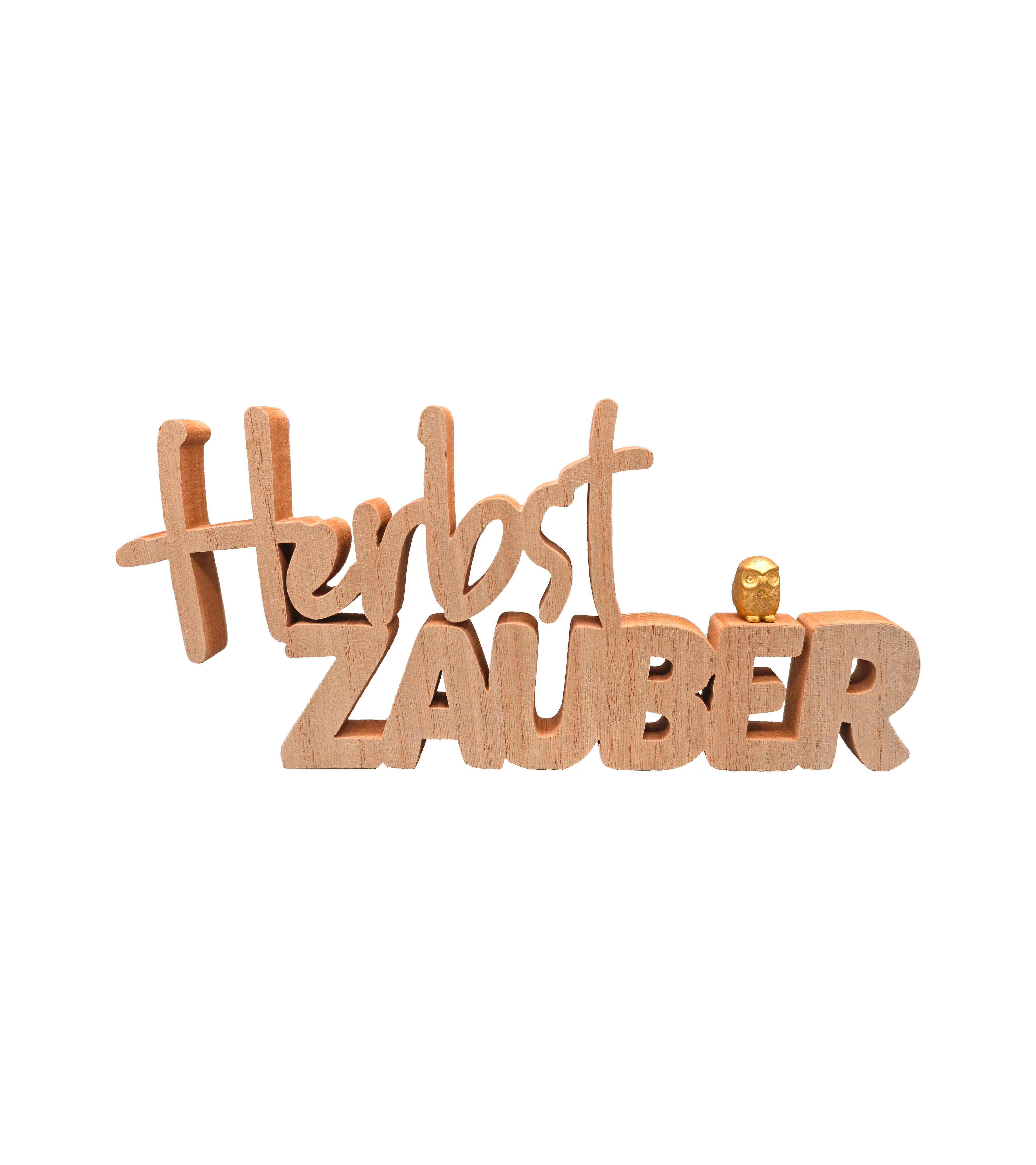Dekoschriftzug Herbstzauber Naturfarben - Naturfarben, KONVENTIONELL, Holz (29/14,5/1,8cm) - Mömax