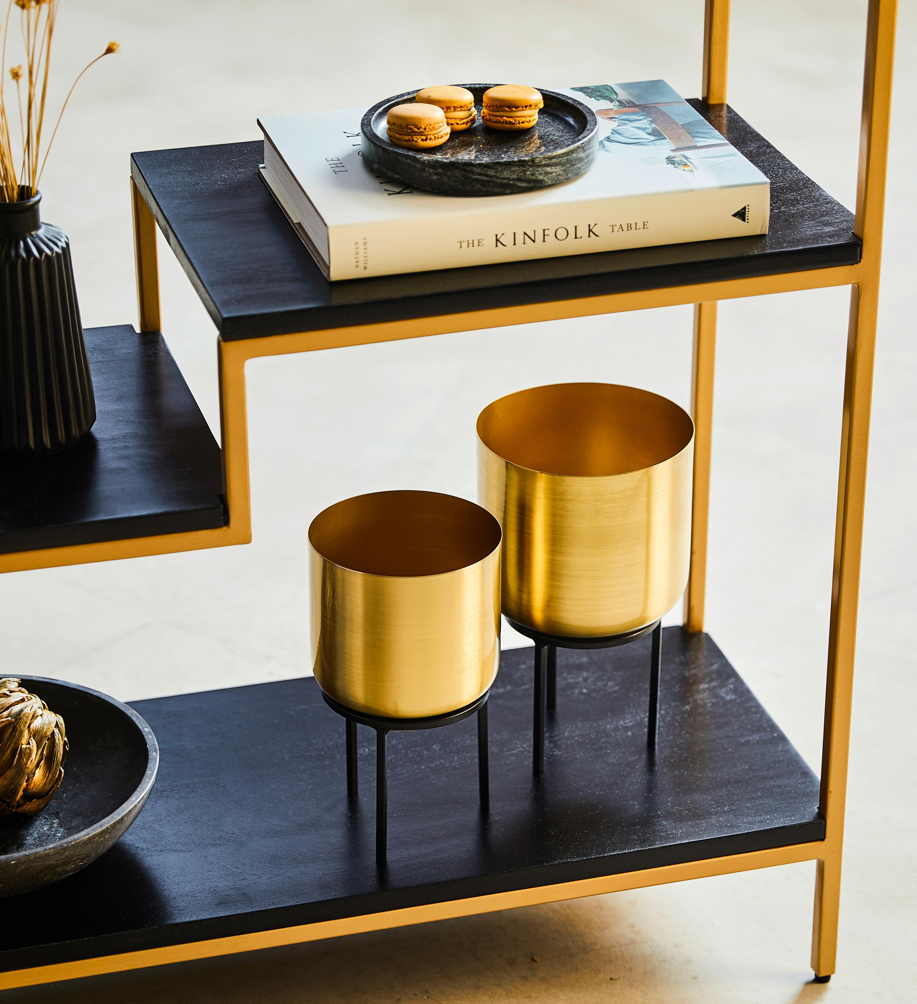 DONICZKA NA KWIATY GLAM LIVING - czarny/kolor złoty, Trend, metal (15/25cm) - Ambia Home