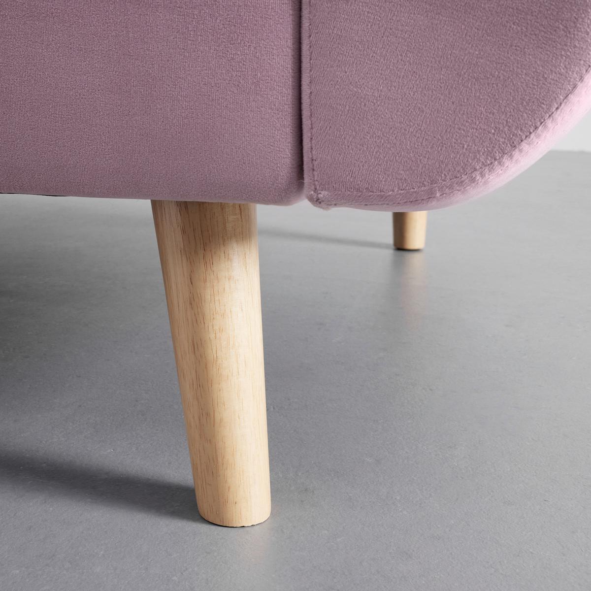 Schlafsofa Cora Rosa Samt - Rosa/Naturfarben, MODERN, Holz/Textil (214/92/81cm) - Bessagi Home