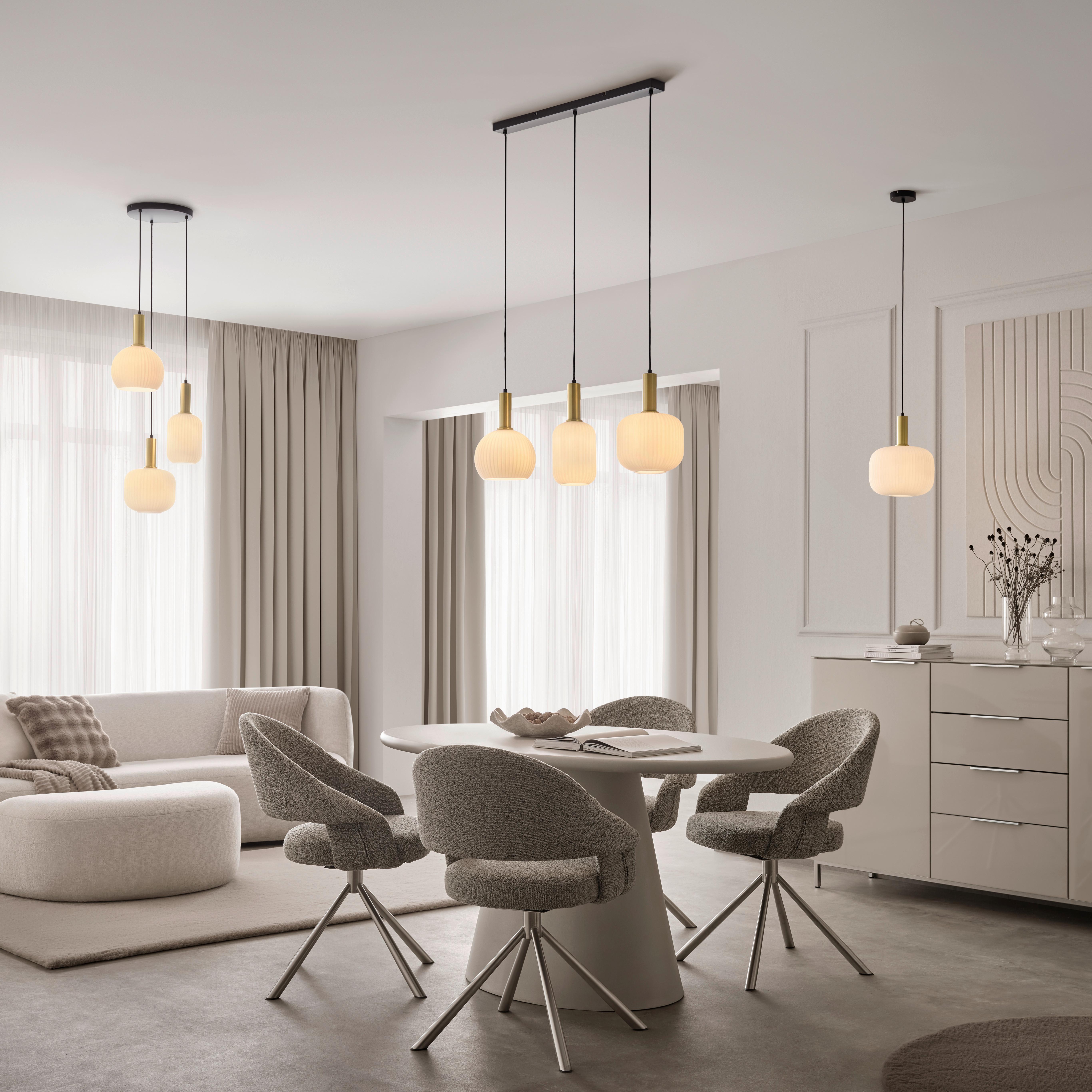 Hängeleuchte Scher Schwarz /Weiß max. 25 Watt - Goldfarben/Schwarz, MODERN, Glas/Metall (25.5/120cm) - Mömax