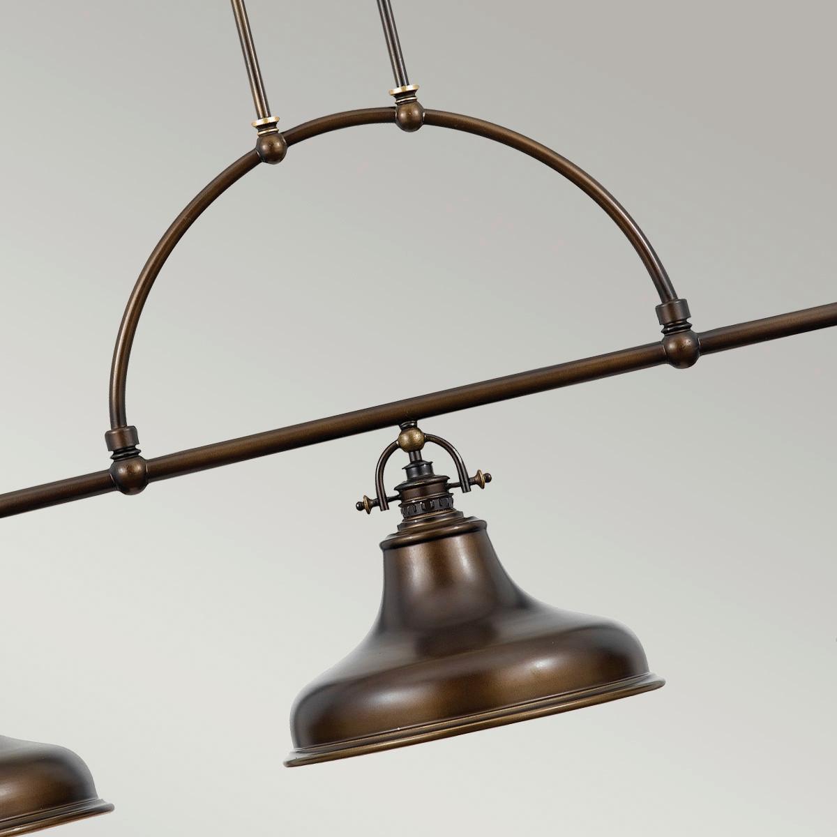 Viseća Svjetiljka Qz-Emery3p Brončana Boja - brončane boje, Design, staklo/metal (133.3/34,3/73cm)