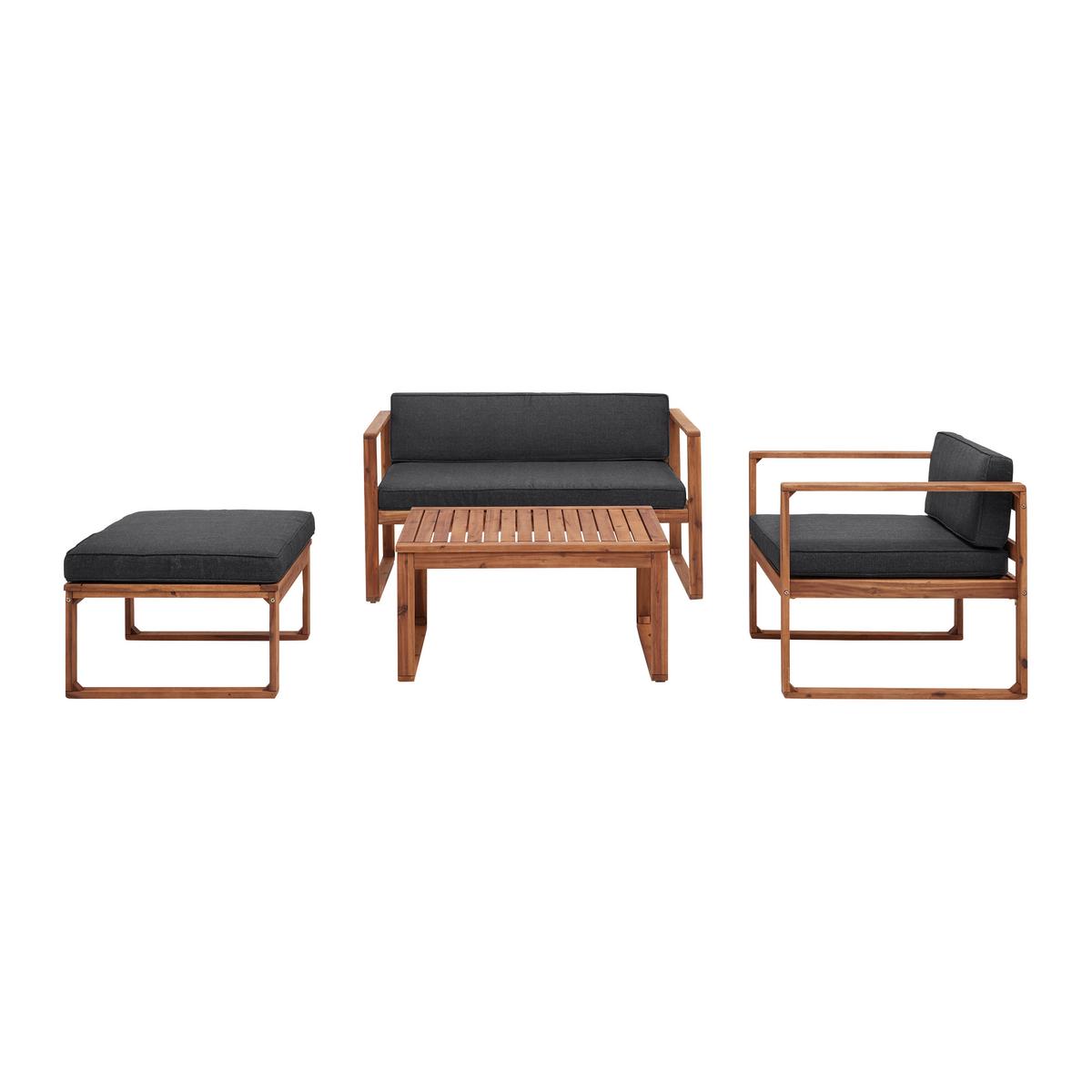 Garnitură grădină Elio - gri închis, Modern, lemn (120/60/68cm) - Bessagi Garden