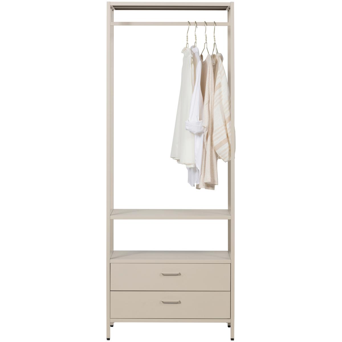 OFFENER KLEIDERSCHRANK Ferris Sandfarben B: 70cm - Sandfarben, Basics, Metall (70/185/54cm) - MID.YOU