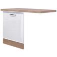Küchenunterschrank Weiß Hochglanz/Eiche - Edelstahlfarben/Eichefarben, MODERN, Holzwerkstoff/Metall (110/60cm) Küchenunterschrank Weiß Hochglanz/Eiche - Edelstahlfarben/Eichefarben, MODERN, Holzwerkstoff/Metall (110/60cm)