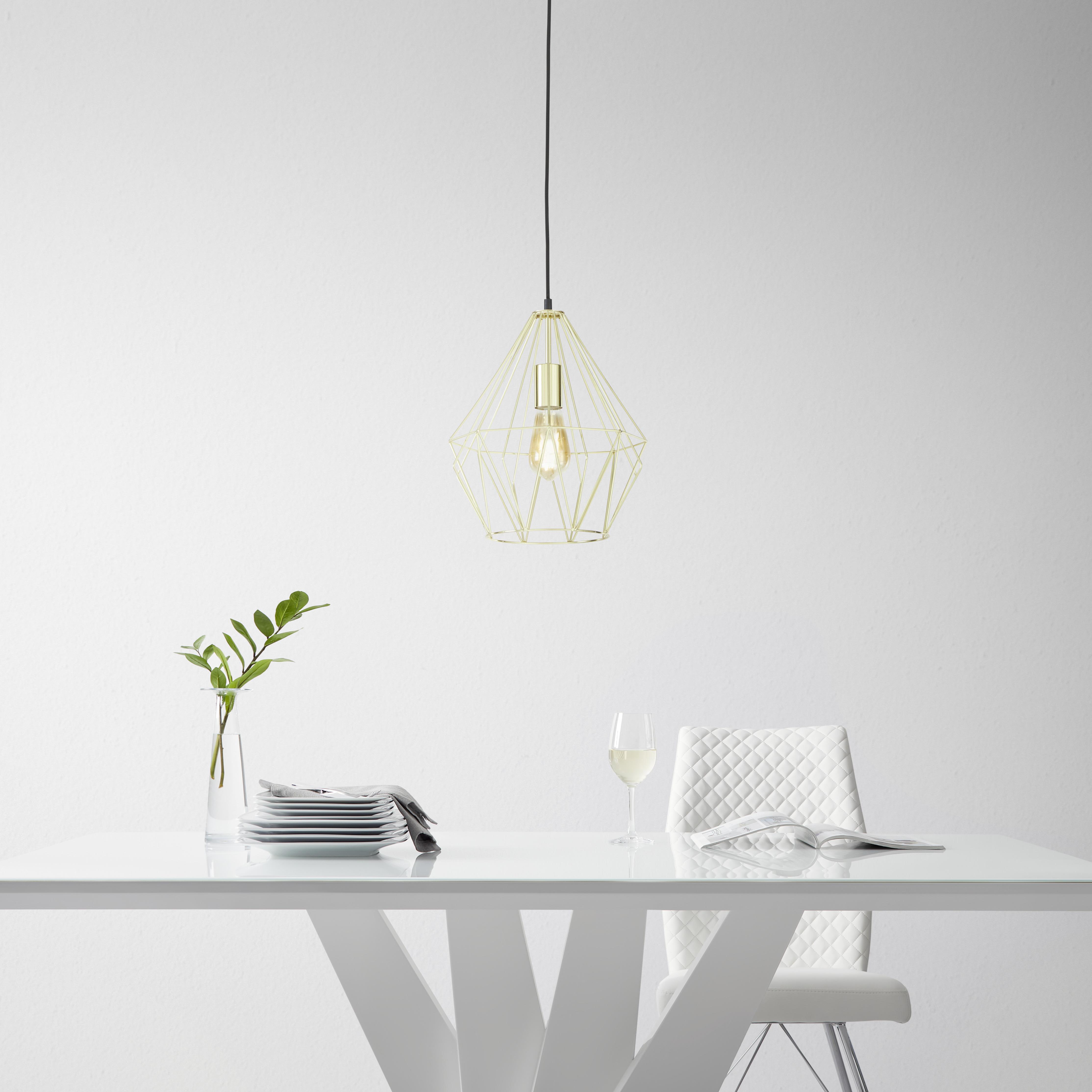 Hängeleuchte Skeletton max. 60 Watt - Goldfarben, Metall (30/110cm) - Modern Living