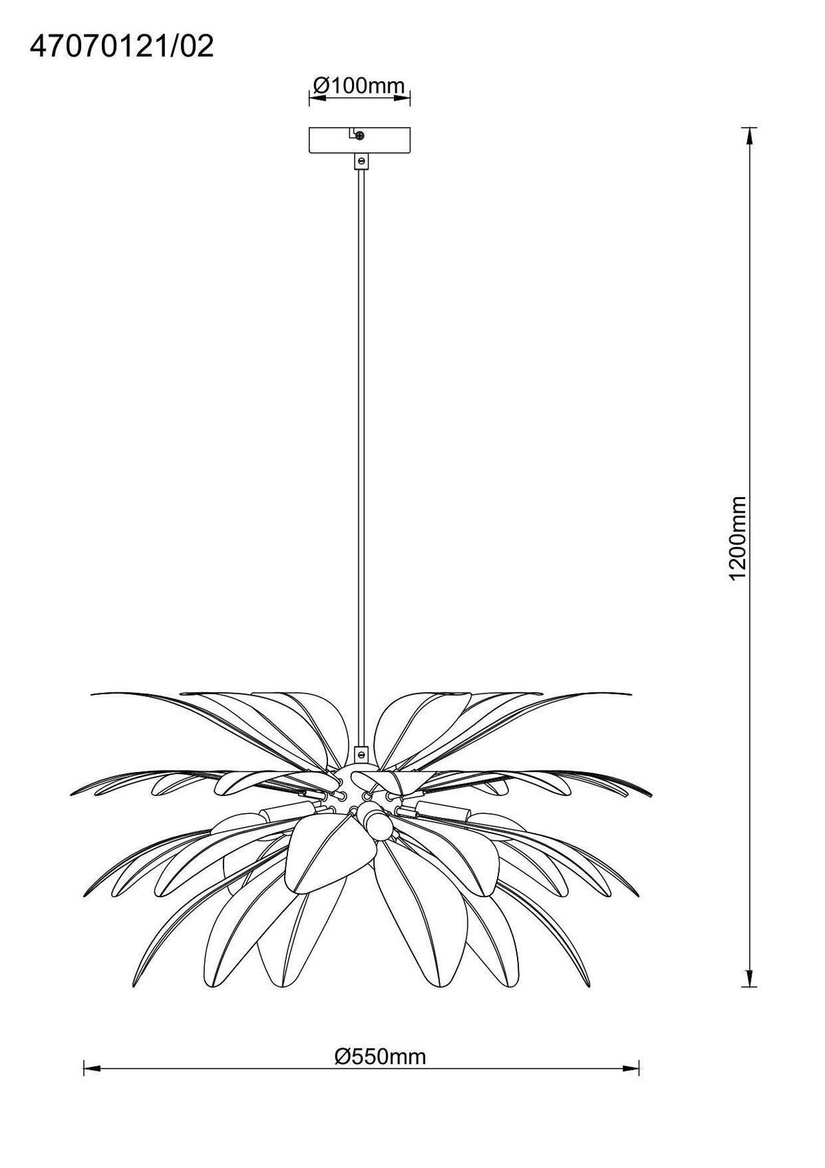 LAMPA WISZĄCA MAGGIE - biały, Trend, metal/tkanina (55/120cm) - Novel