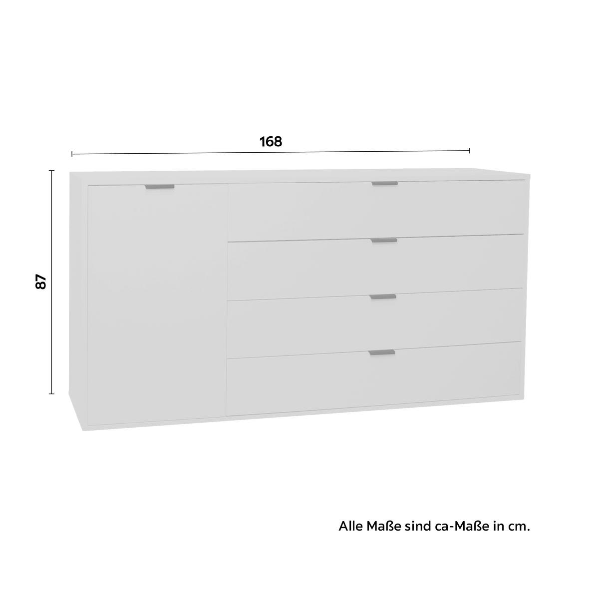 Sideboard in Grau - Grau, Modern (168/87/45cm) - Premium Living