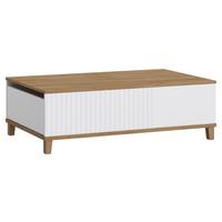 Klubska Miza Plissee, Bela, Hrast, 2 Predala - Moderno, leseni material/les (110/40,3/68cm) - Mömax