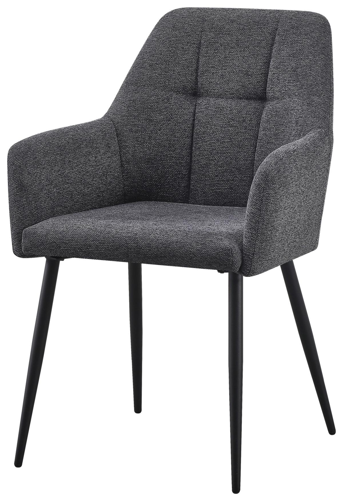 KRZESŁO Z PODŁOKIETNIKAMI MAJA - czarny/szary, Modern, metal/tkanina (58/86/61cm) - Mömax