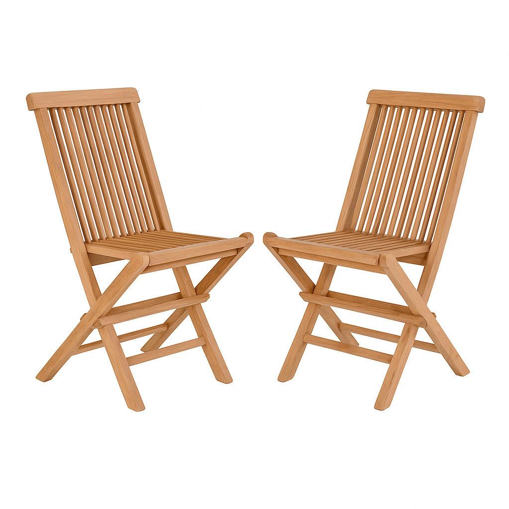 Kinderklappstuhl-Set Toledo Teak 2er-Set - Teakfarben, MODERN, Holz (31/58/42cm) - Gardenson