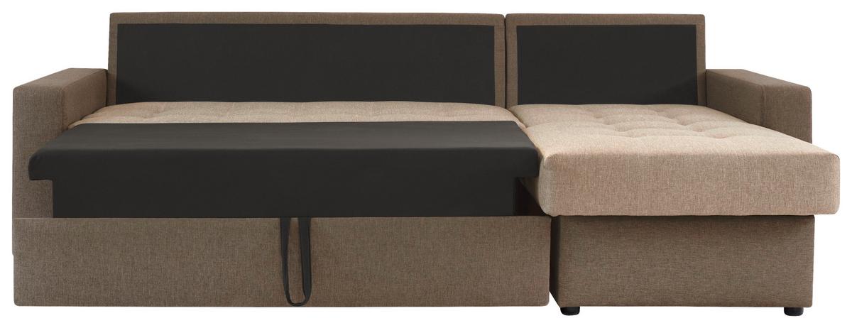 Sedežna Garnitura Atlanta, Z Ležiščem - črna/rjava, Moderno, tekstil (230/160cm) - Modern Living