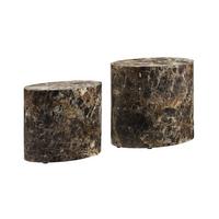Set Klubskih Mizic Marble, Rjava, 2-Delni - rjava, Design, leseni material (48-40/33-24,5/40-33cm) - Livetastic