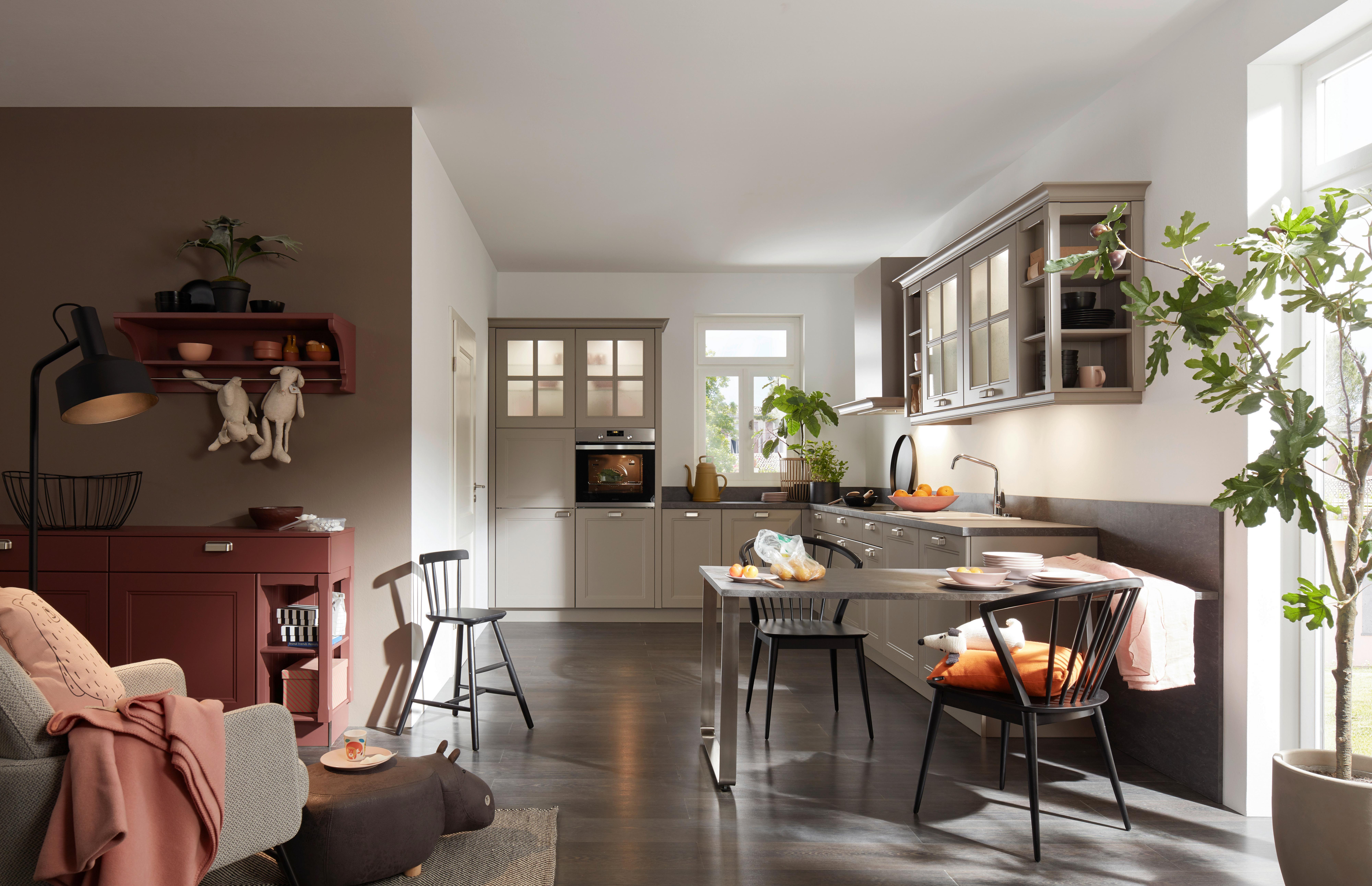 Einbauküche Windsor Lack in Beige - Beige, MODERN, Holzwerkstoff - Nolte Küchen