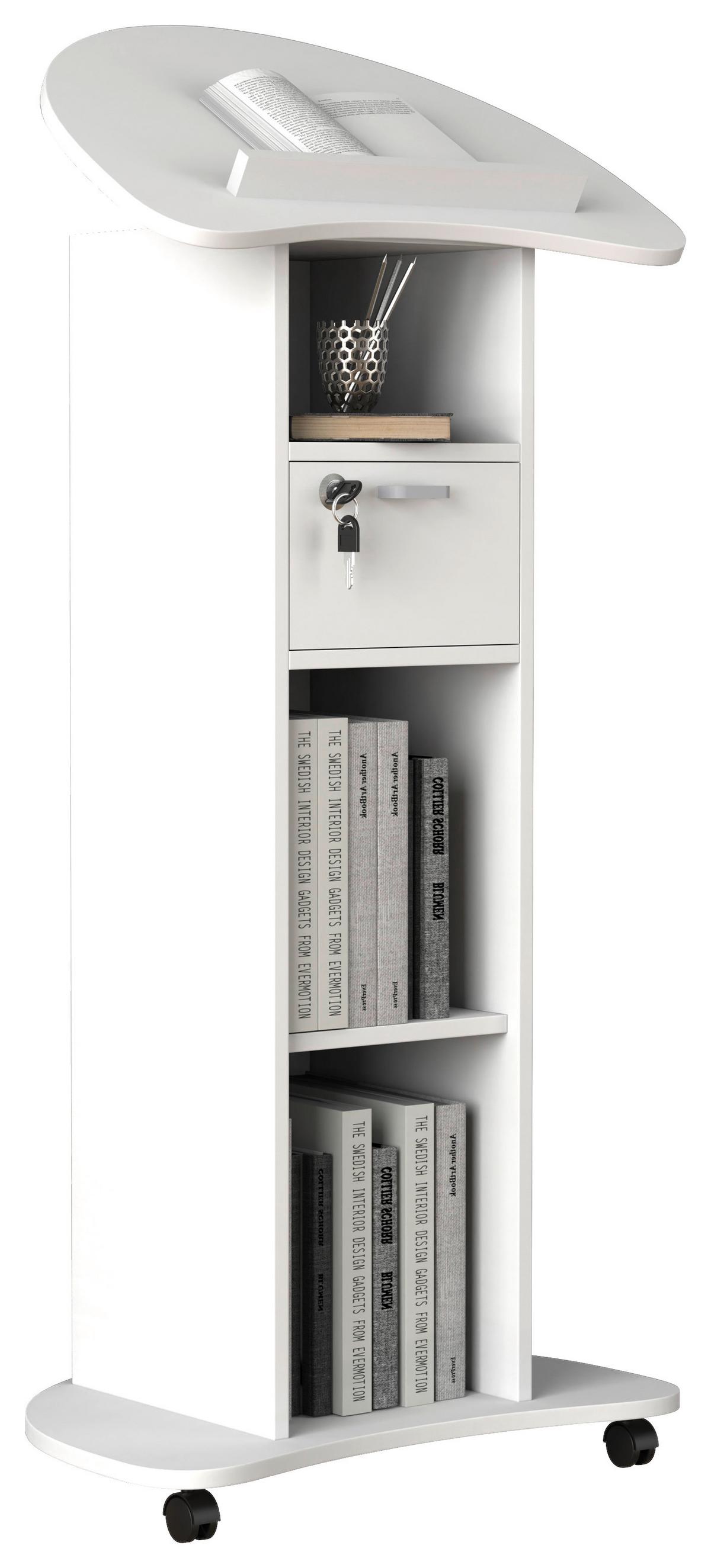 Stehpult Redola M Weiß - Weiß, MODERN, Holzwerkstoff (56/110/37cm) - MID.YOU