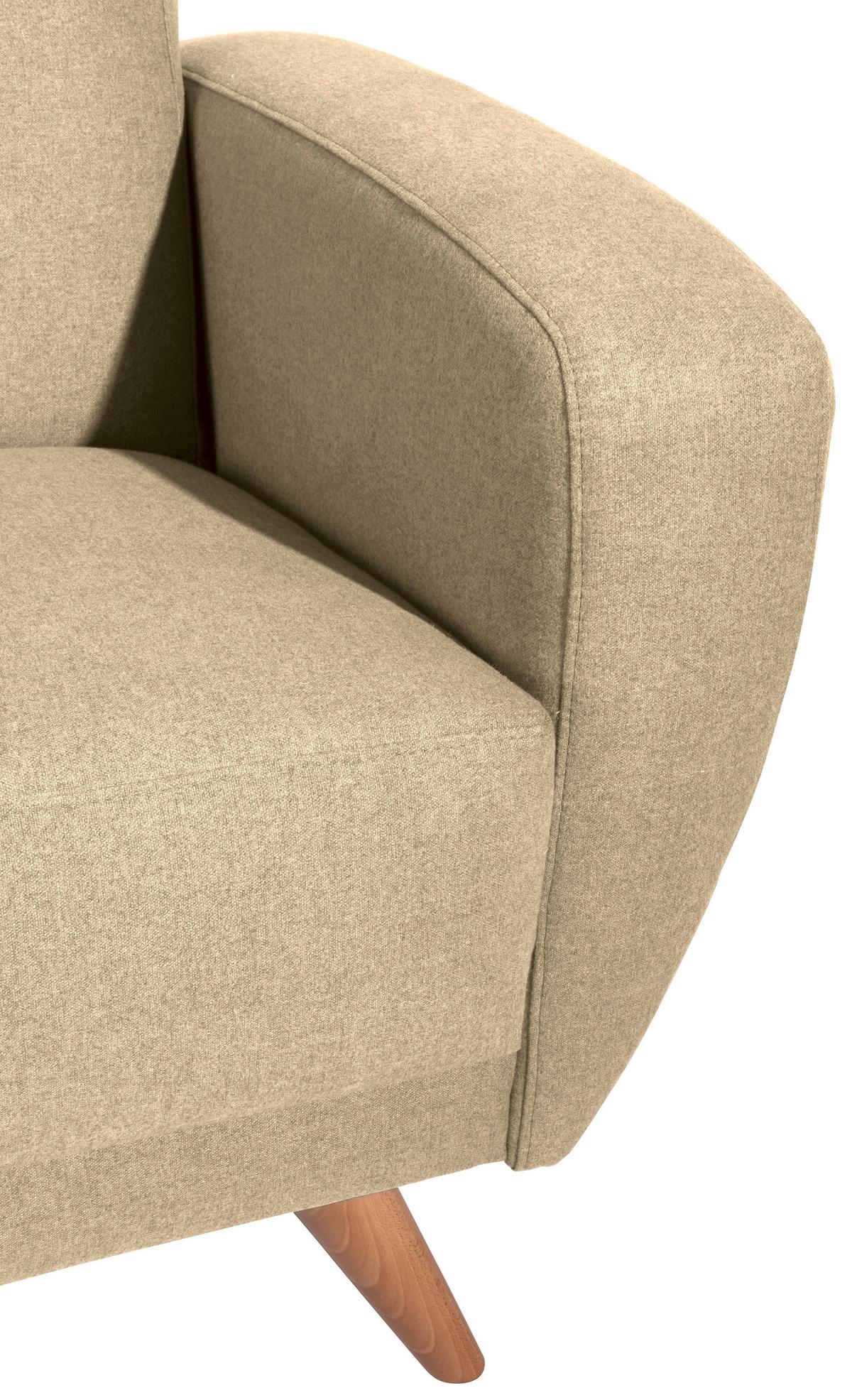 2-SITZER-SOFA JERRY - Beige/Naturfarben, Design, Holz/Textil (136/85/82cm) - Max Winzer