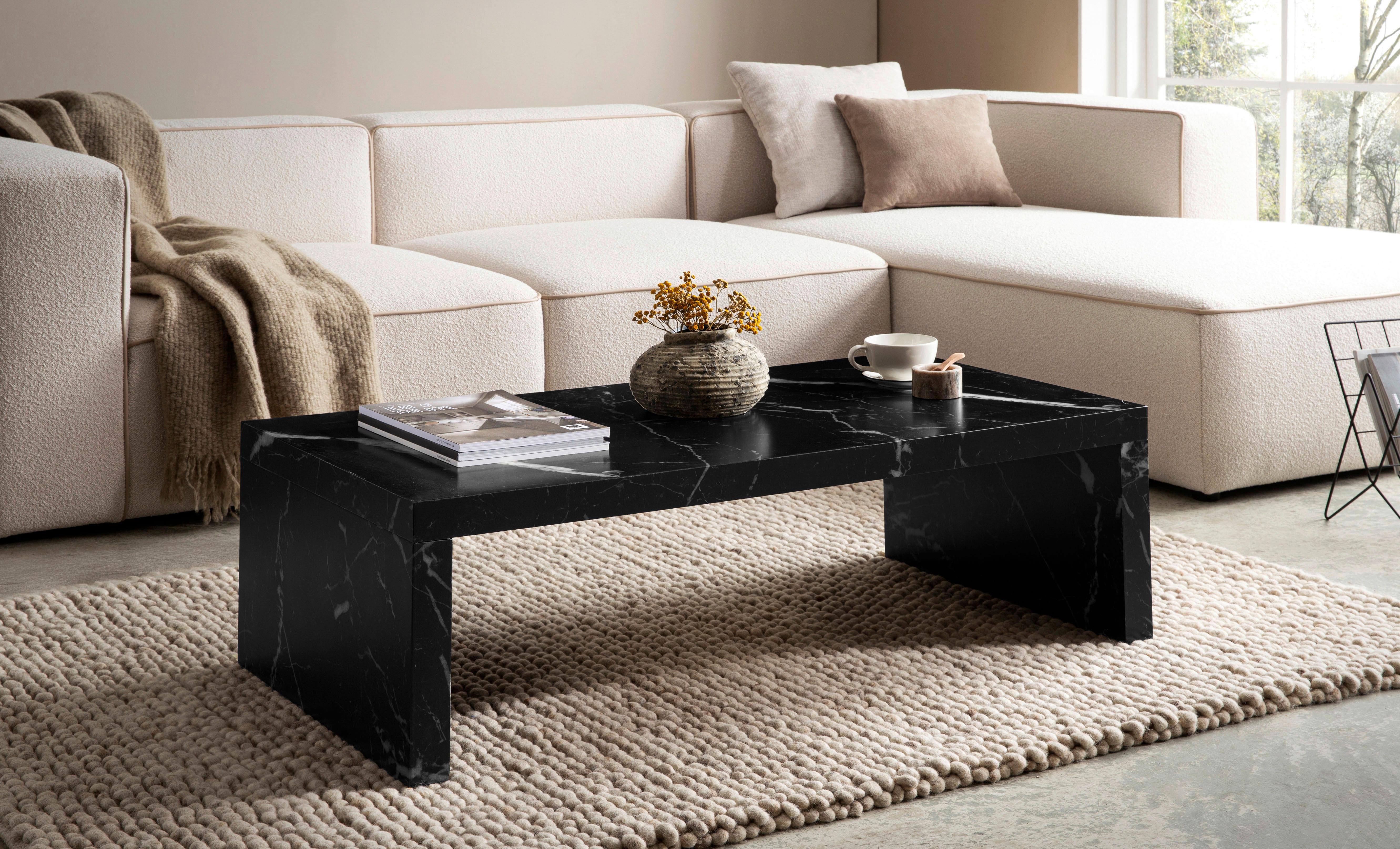 COUCHTISCH WL6.939 - Schwarz, Design, Holzwerkstoff (110/55/35cm) - Livetastic