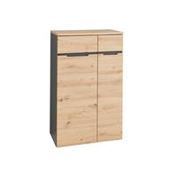 Regalkombination Memphis in Eiche Artisan/Graphitfarben - Graphitfarben/Eiche Artisan, MODERN, Holzwerkstoff (75/122/38cm) - Premium Living