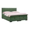 Boxspring Krevet Ethan - tamno zelena/crna, Moderno, tekstil/plastika (160/200cm) - Premium Living