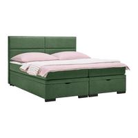 Boxspring Krevet Ethan - tamno zelena/crna, Moderno, tekstil/plastika (160/200cm) - Premium Living