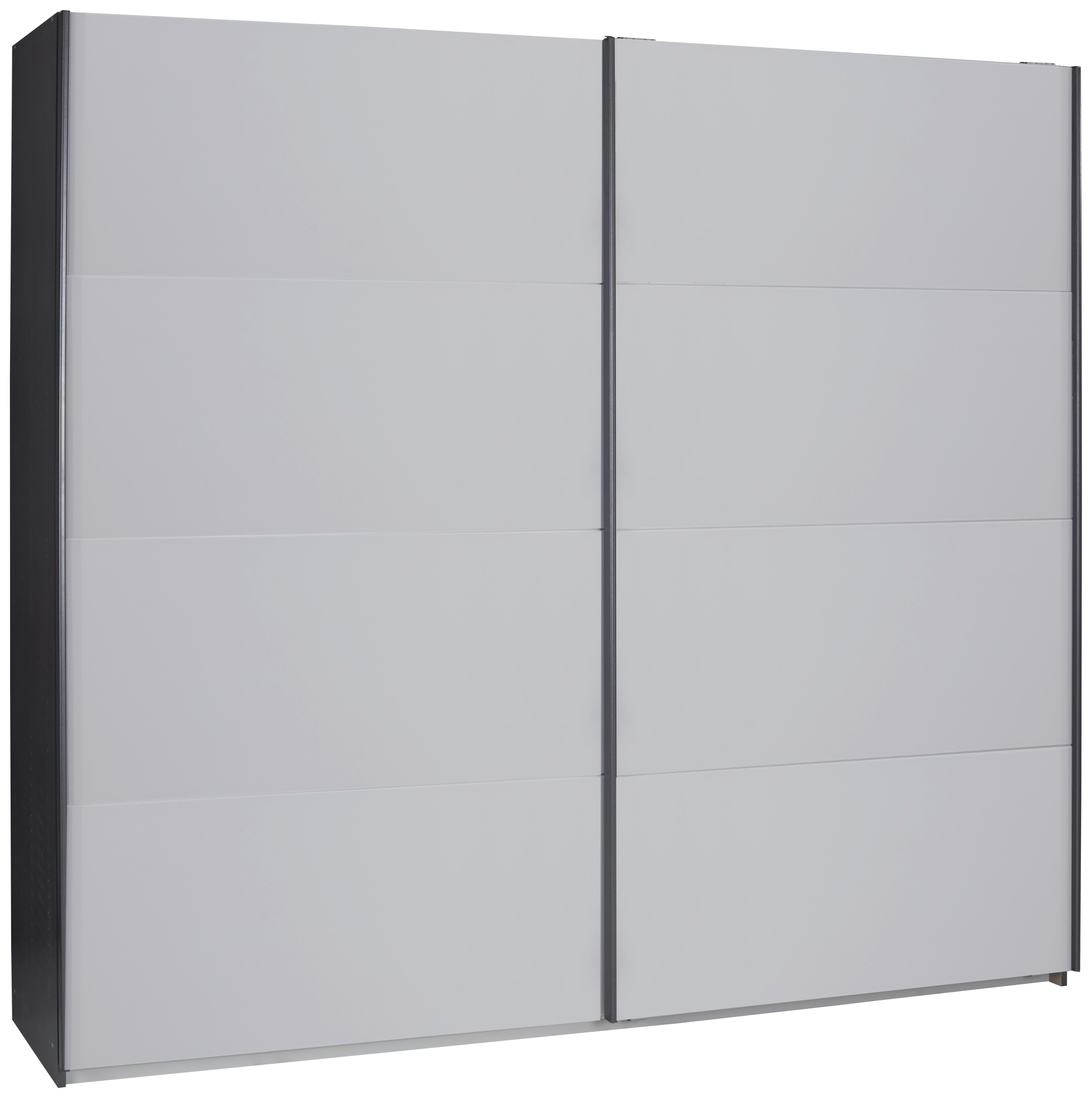 DULAP USI CULISANTE FELDKIRCH - gri închis/gri lucios intens, Modern, sticlă/material pe bază de lemn (225/210/62cm)