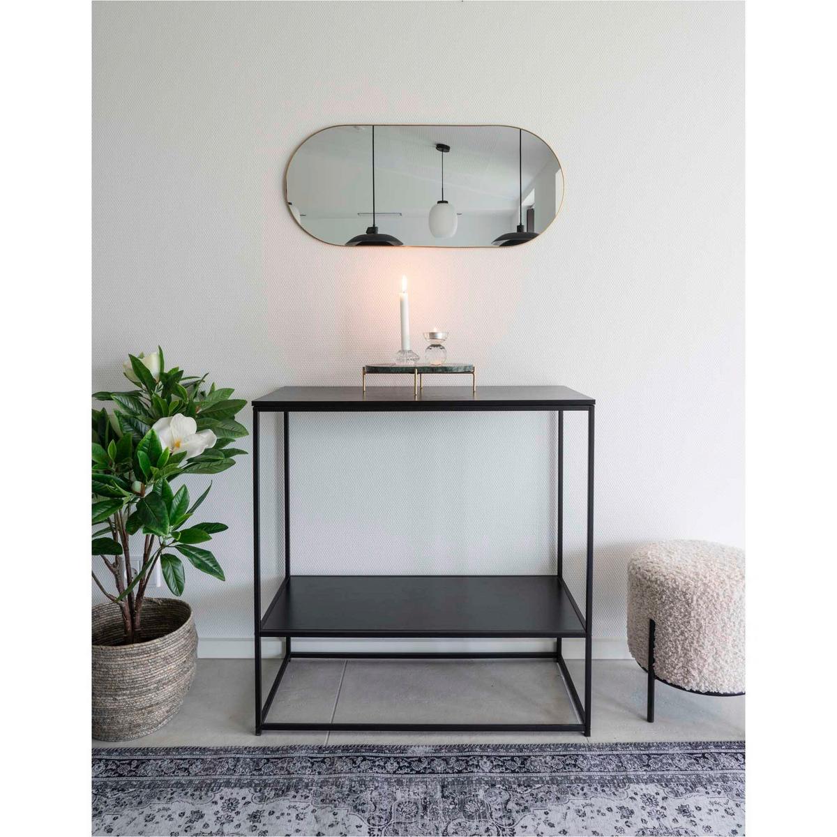 Wandspiegel Jersey Mirror Orange ca. 80x35cm - Orange, Design, Glas/Metall (80/0.5/35cm)