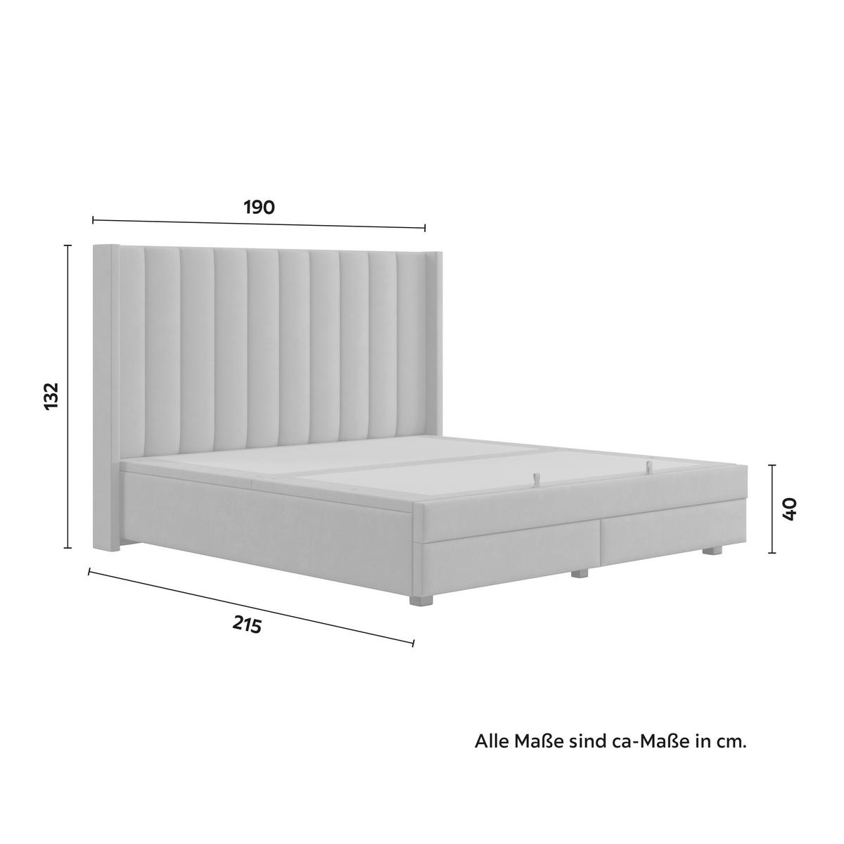 Polsterbett Maya ca. 180x200 cm Hellgrau - Dunkelbraun/Hellgrau, Modern, Holz/Textil (180/200cm) - Bessagi Home