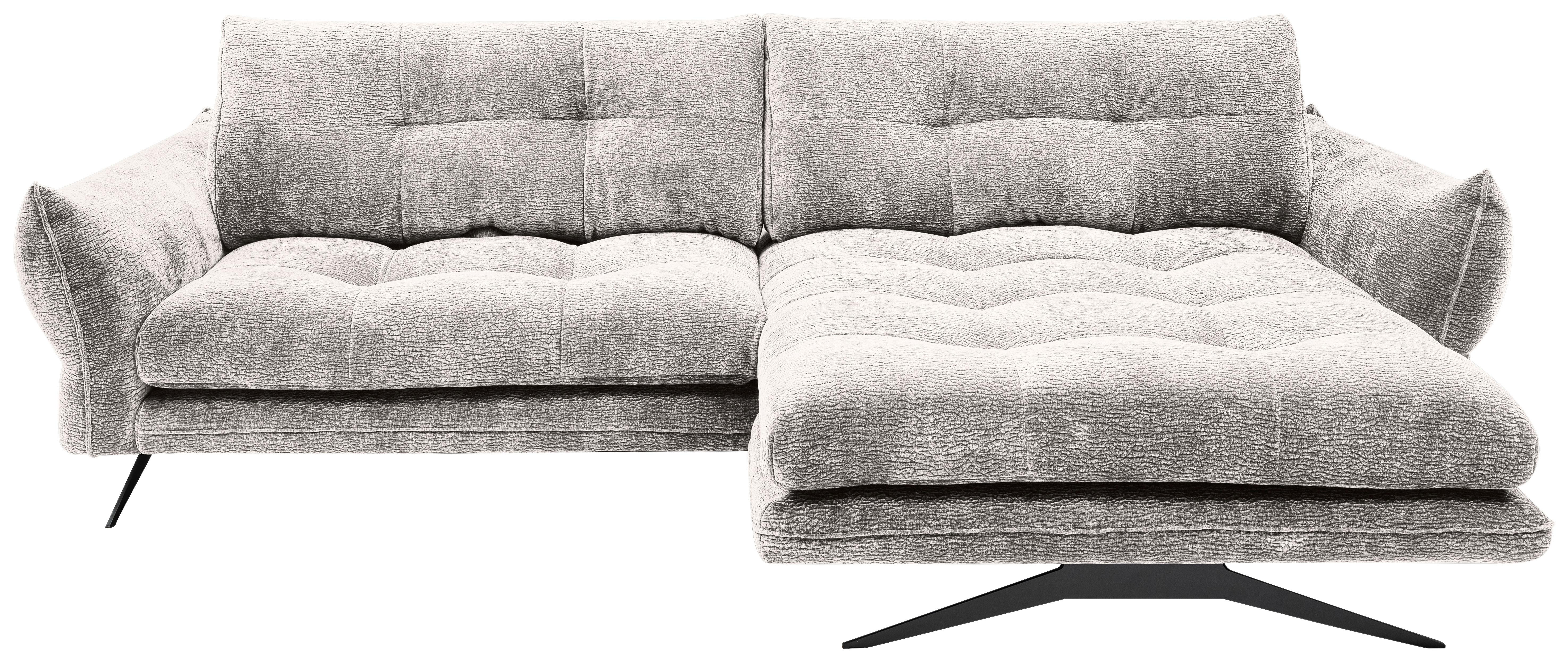 Kutna Garnitura Baxter - siva/crna, Moderno, tekstil/metal (280/68-87/177cm) - Premium Living