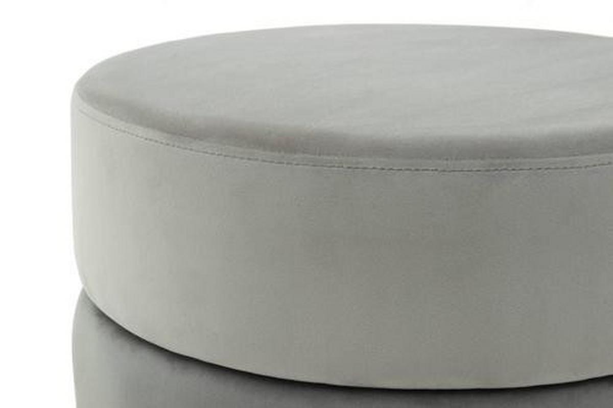 HOCKER Hocker mit Samt-Bezug in Grau - Goldfarben/Grau, Basics, Holzwerkstoff/Textil (48,5/46/48,5cm) - Kayoom