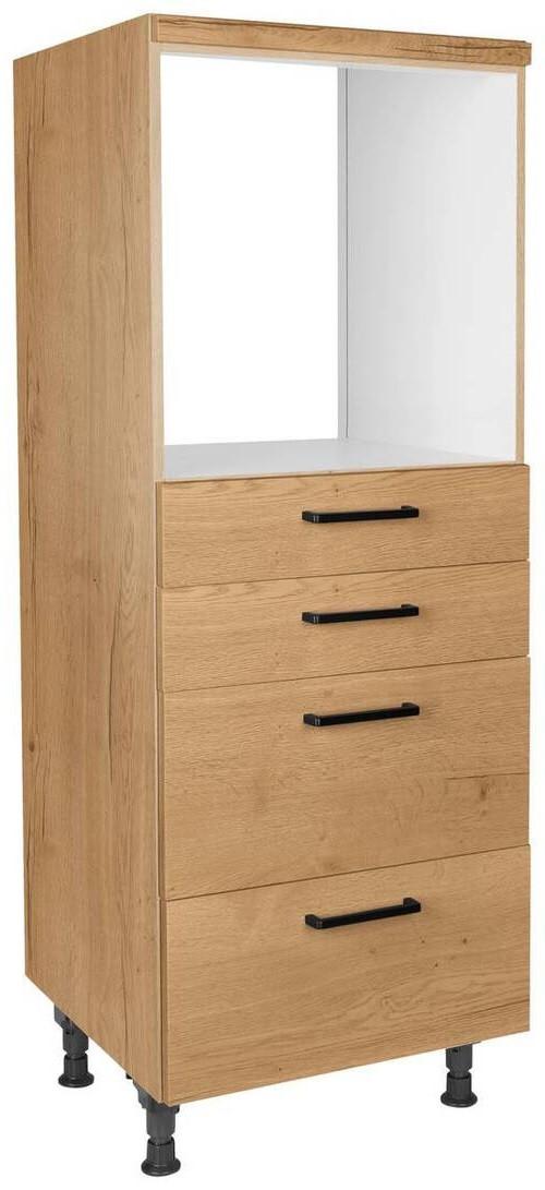Geräteumbauschrank Structura Eiche - Eichefarben/Schwarz, MODERN, Holzwerkstoff/Metall (60/168/58cm) - Nobilia