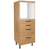 Geräteumbauschrank Structura Eiche - Eichefarben/Schwarz, MODERN, Holzwerkstoff/Metall (60/168/58cm) - Nobilia