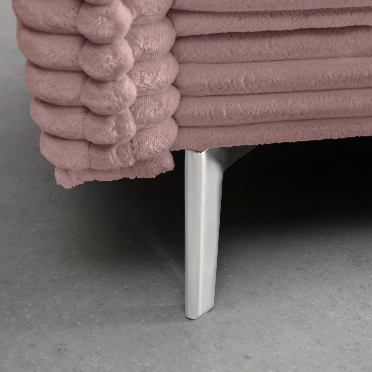 Bigsofa Kiss Altrosa - Chromfarben/Altrosa, MODERN, Holz/Metall (241/90/117cm) - Mömax