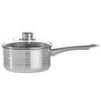 Stielkasserolle Paula in Edelstahl, 1,3 Liter - Klar/Edelstahlfarben, KONVENTIONELL, Glas/Metall (16/7,5cm) - MÖMAX modern living