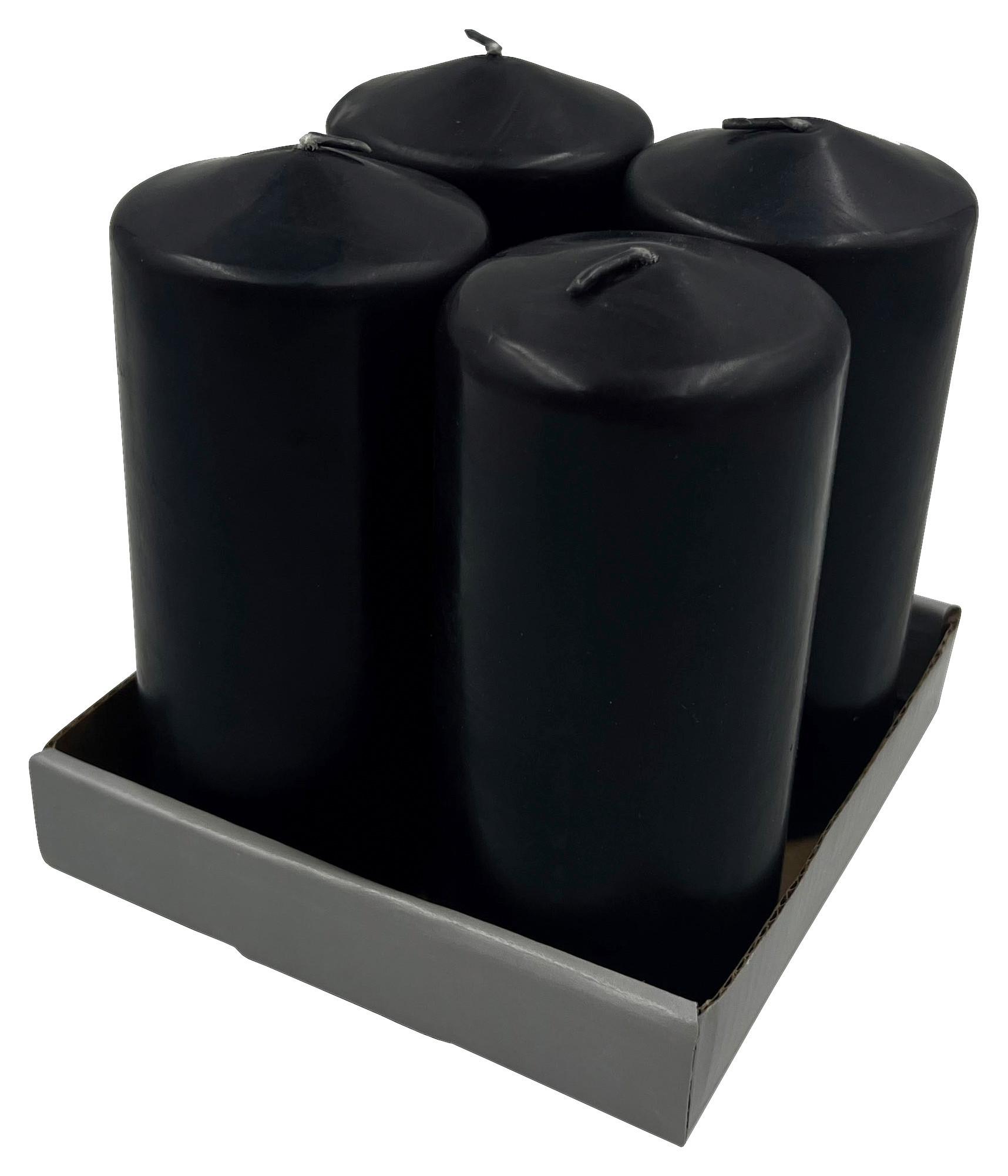 Tömbgyertyaszett Katrinja - fekete/rózsaszín, paraffin (6/12,5cm) - Modern Living