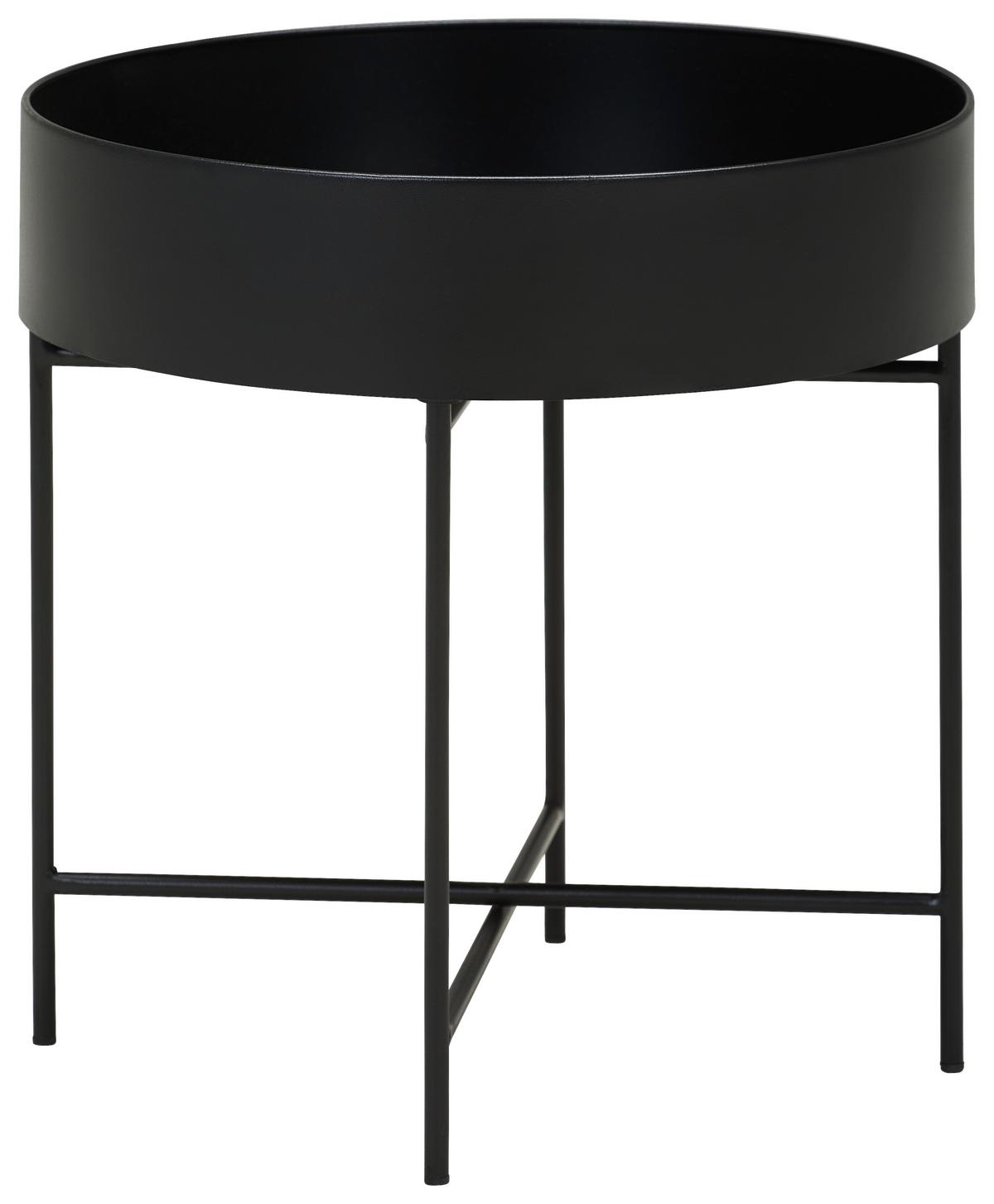 STOLIK BOCZNY JAN - kolor naturalny/czarny, Trend, materiał drewnopochodny/metal (40/40/40cm) - Landscape