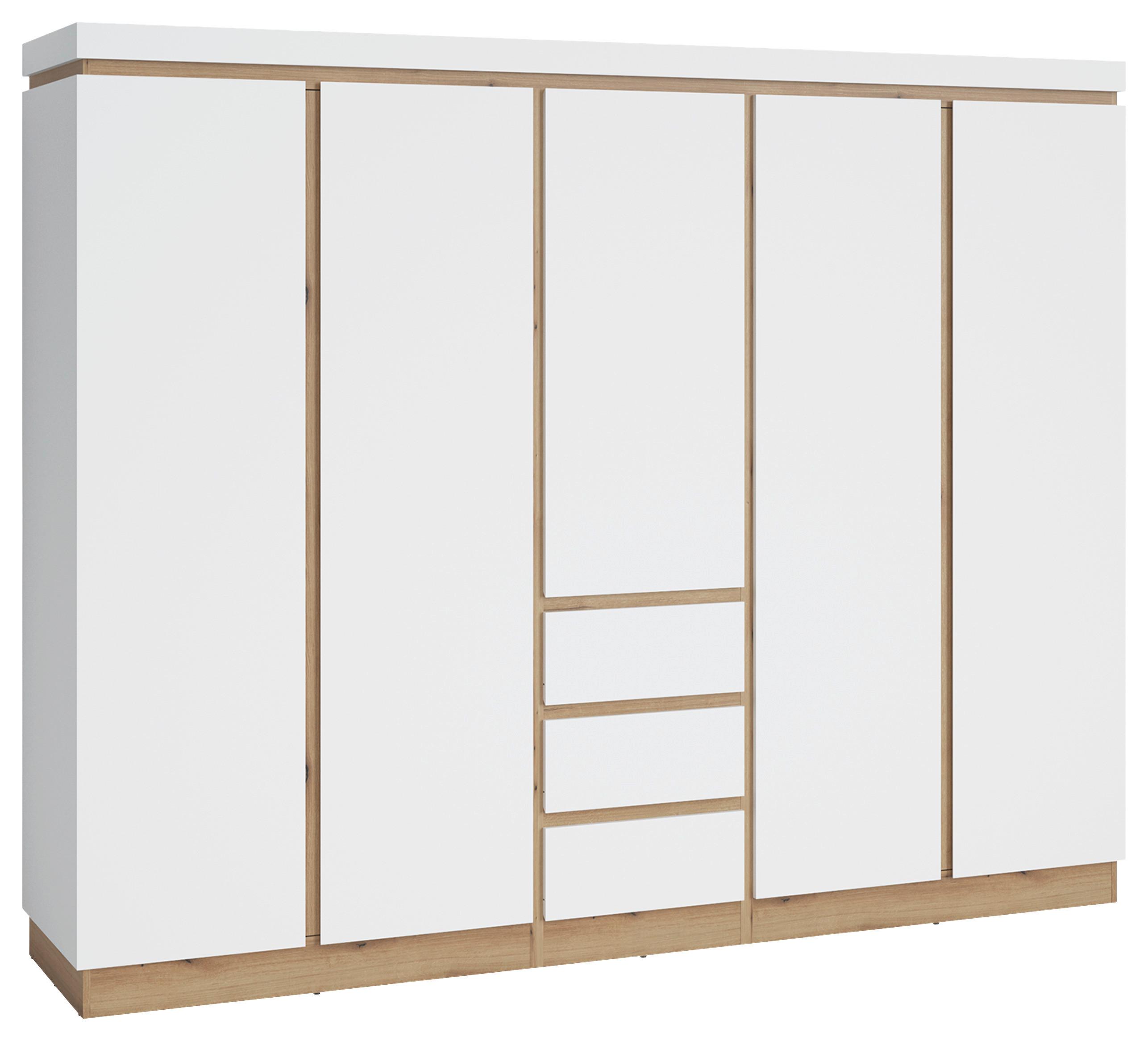 Ormar S Klasičnim Vratima Calabria - bijela/boje hrasta, Moderno, drvni materijal (264,4/211,6/60cm) - Modern Living