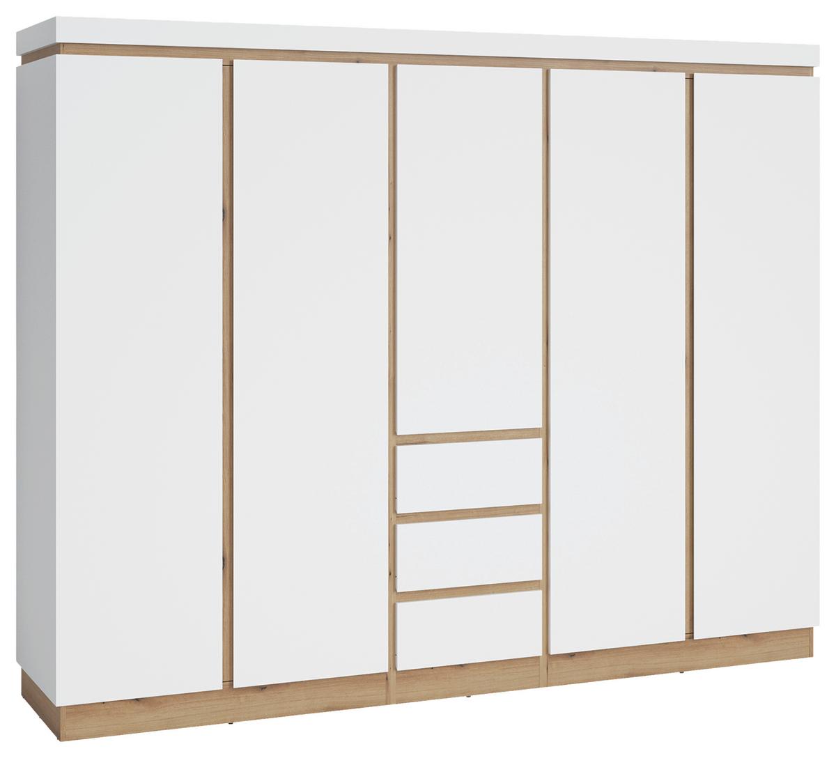 Ormar S Klasičnim Vratima Calabria - bijela/boje hrasta, Moderno, drvni materijal (264,4/211,6/60cm) - Modern Living